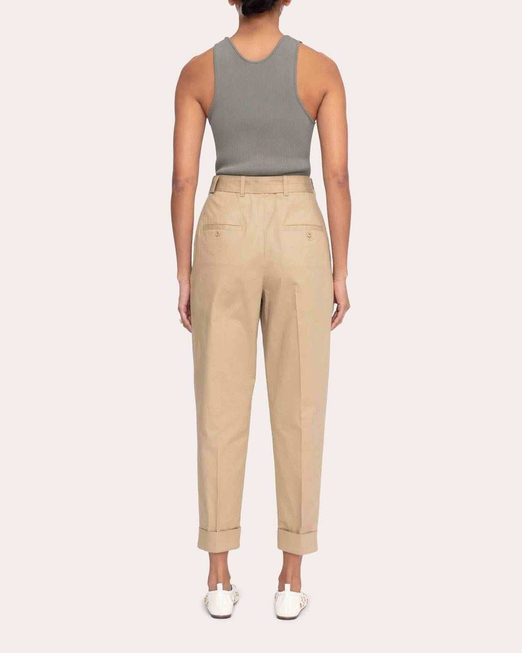 Pleated Cotton-Canvas Pants