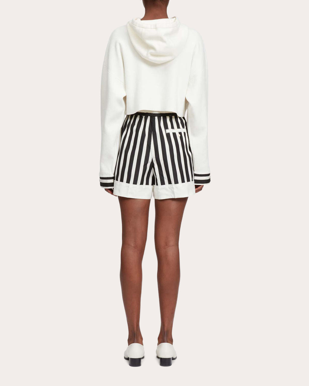 Cropped Cotton-Wool Blend Hooded Sweatshirt