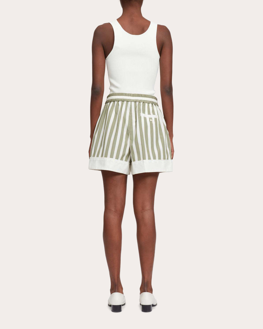 Striped Cotton-Silk Blend Shorts