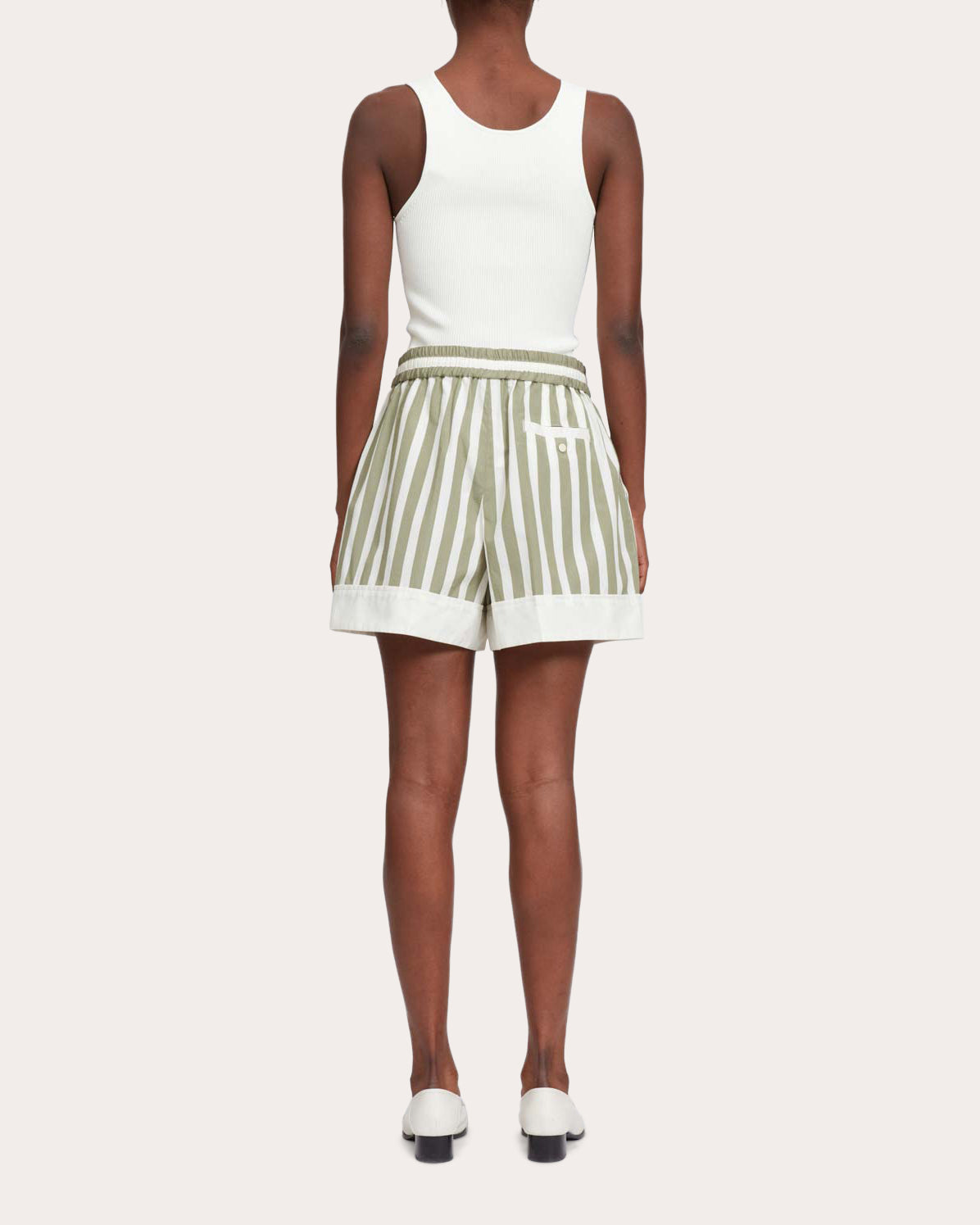 Striped Cotton-Silk Blend Shorts