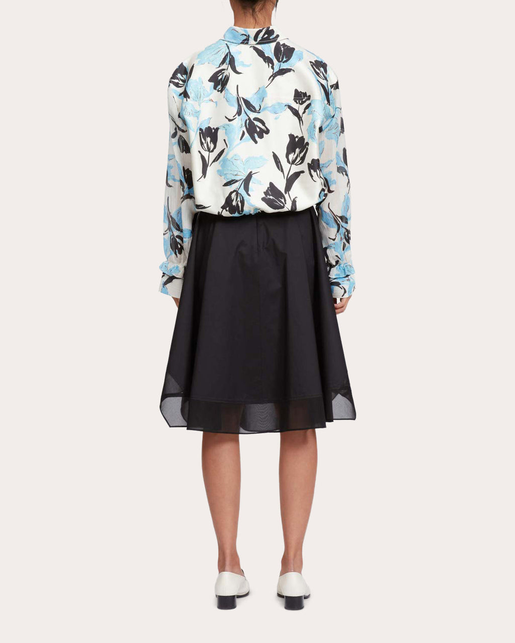 Cropped Floral Print Cotton-Silk Blend Jacket