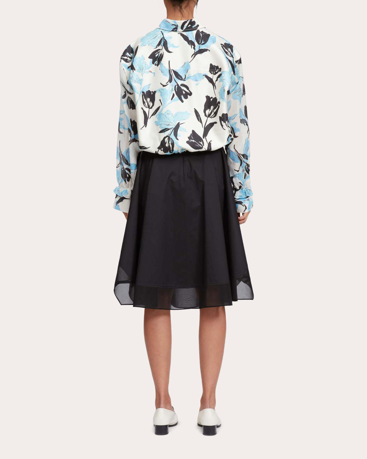 Cropped Floral Print Cotton-Silk Blend Jacket