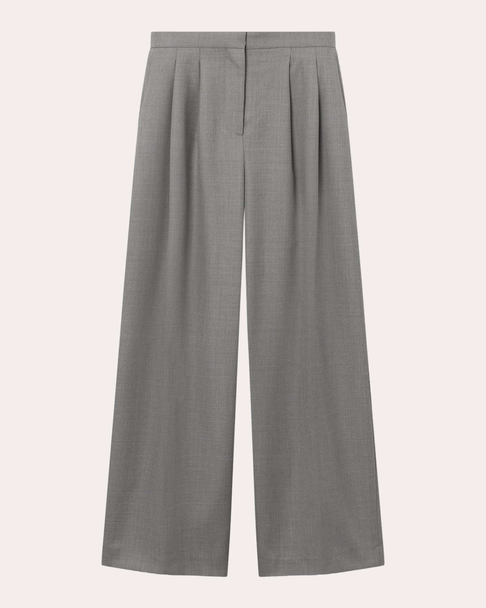 Priscilla Pleated Wool-Twill Pants