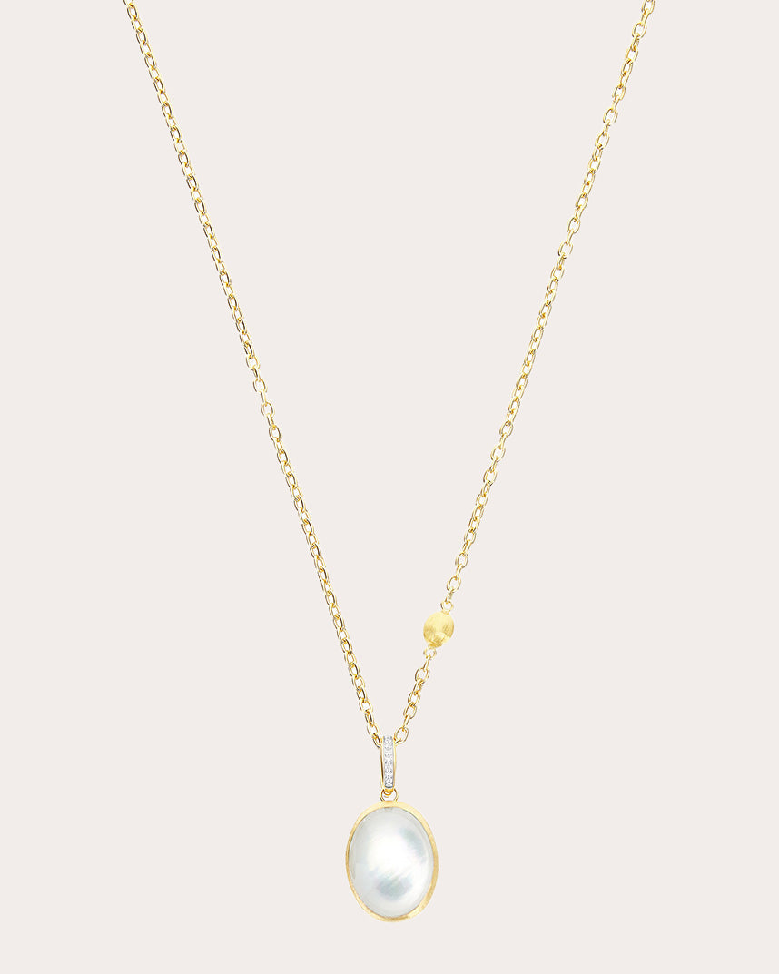 Medium Dolce Vita 18K Gold Mother of Pearl Rock Crystal and Diamond Pendant