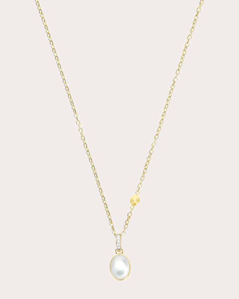 Small Dolce Vita 18K Gold Mother of Pearl Rock Crystal and Diamond Pendant