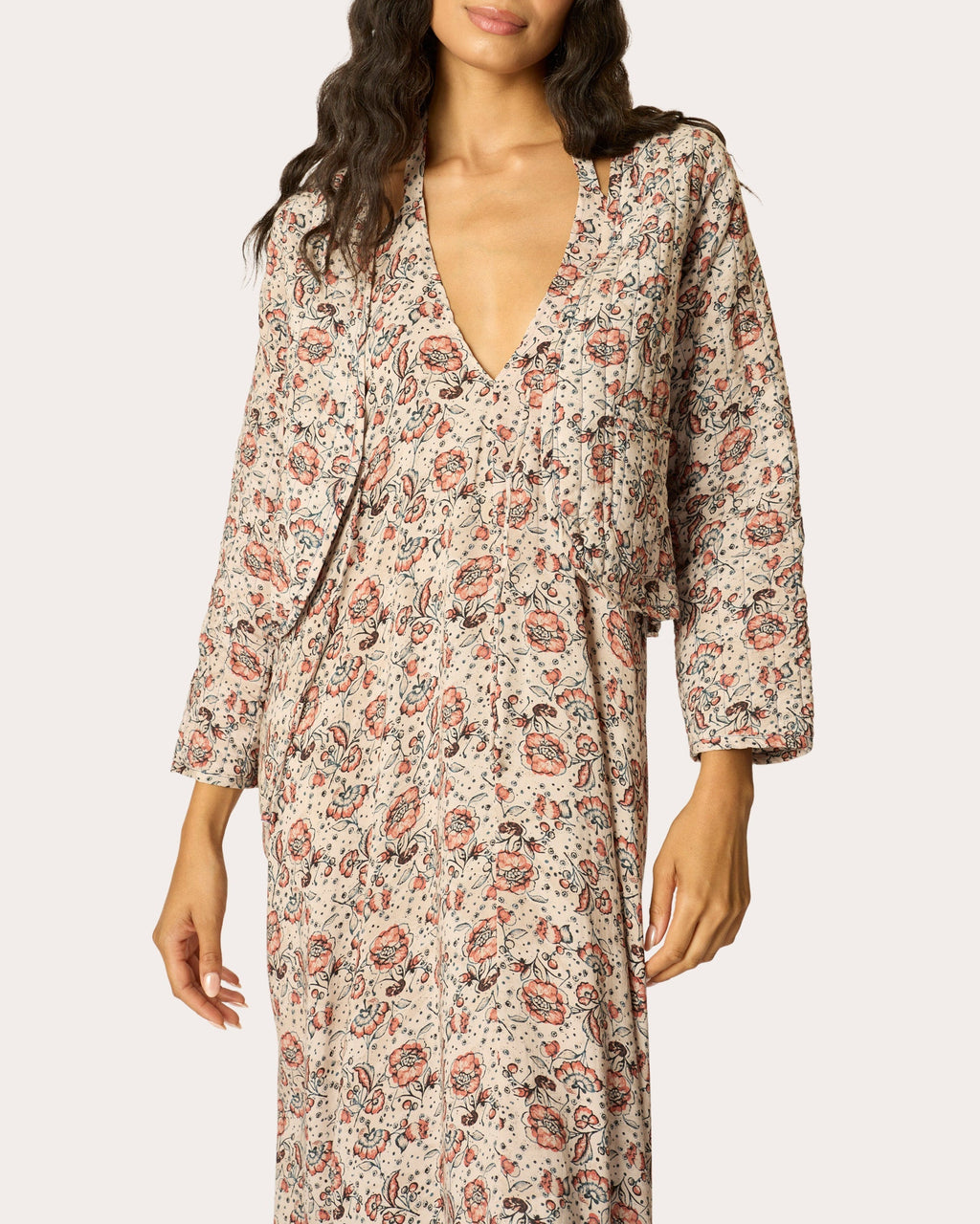 Saskia Floral Quilted Crop Jacket