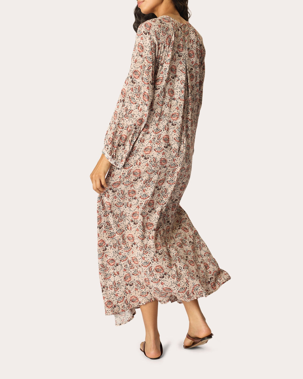 Fiore Floral Pleated A-Line Maxi Dress