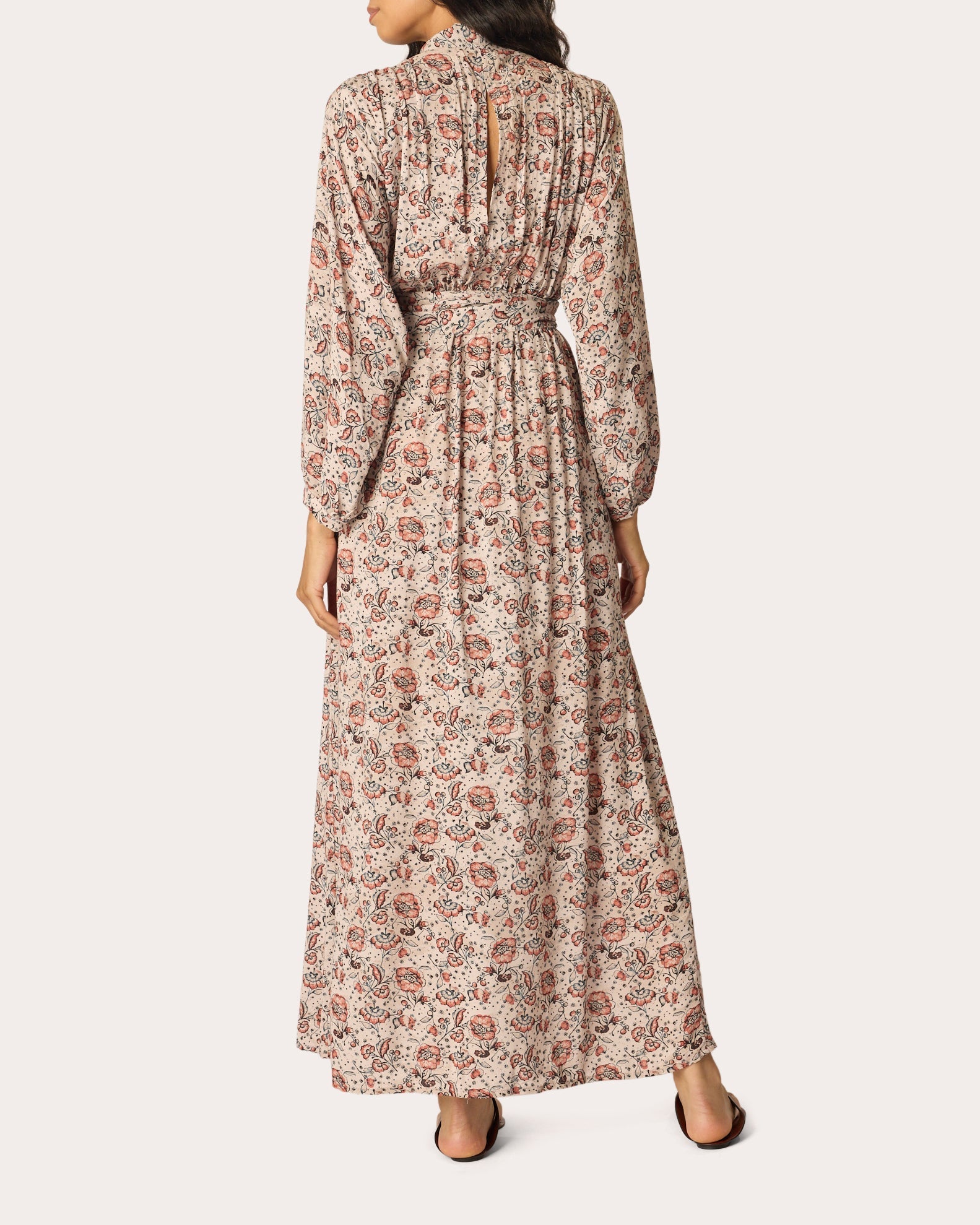 Nico Floral Belted Long-Sleeve Maxi Dress
