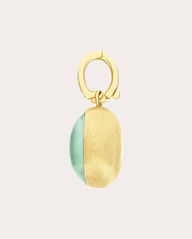 Small Lattementa 18K Gold Jadeite Rock Crystal and Diamond Pendant