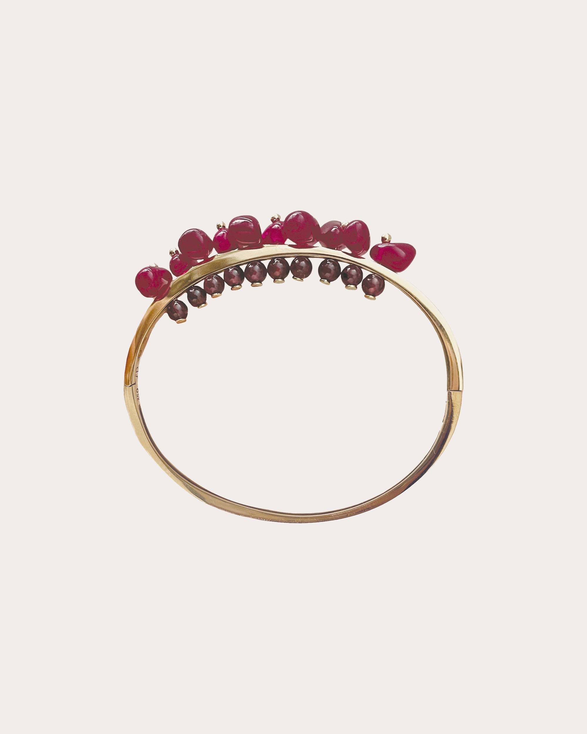 Candy 18K Gold Garnet and Pink Aventurine Bangle