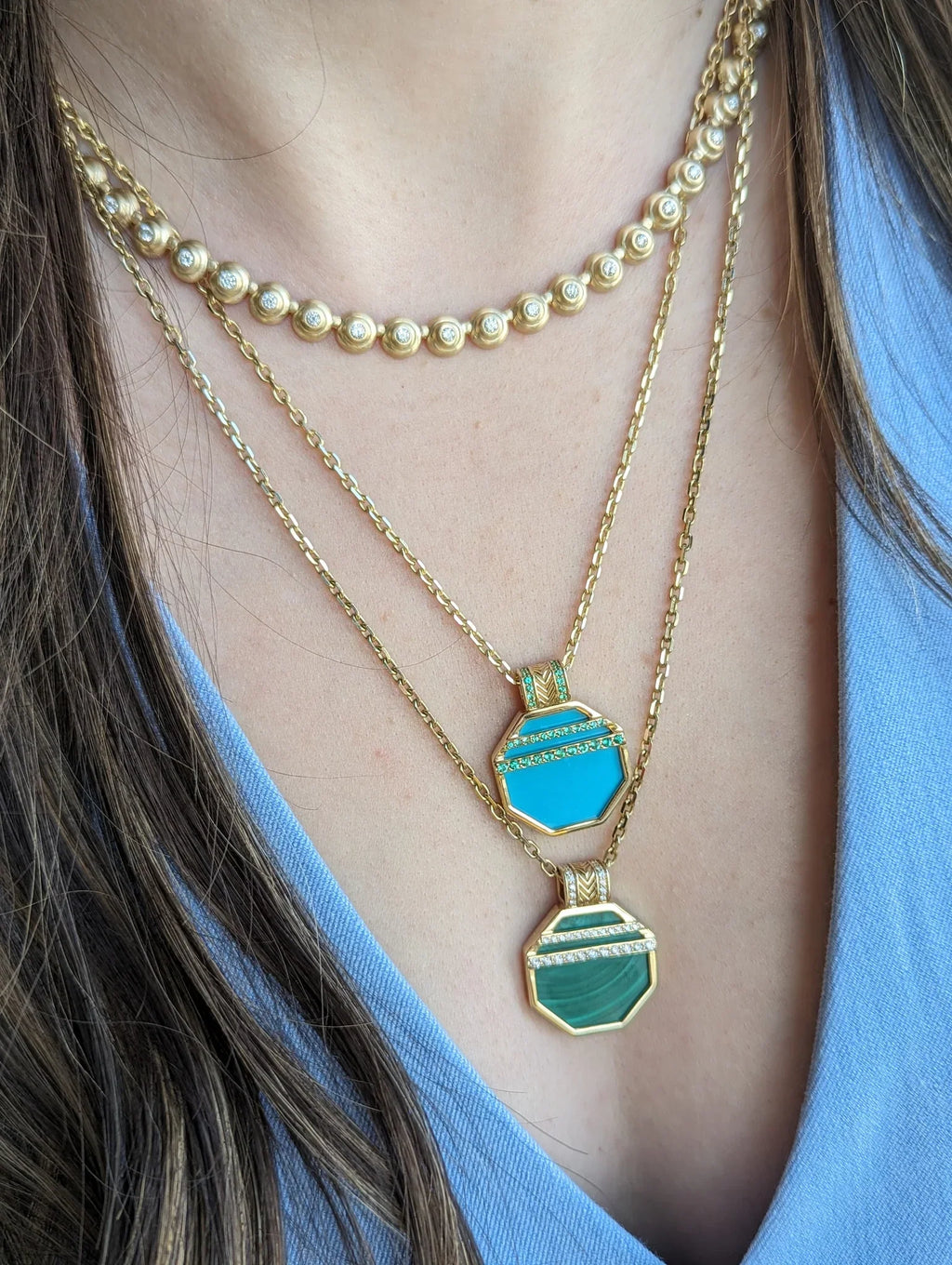Evolve 14K Gold Diamond Riviere Link Necklace
