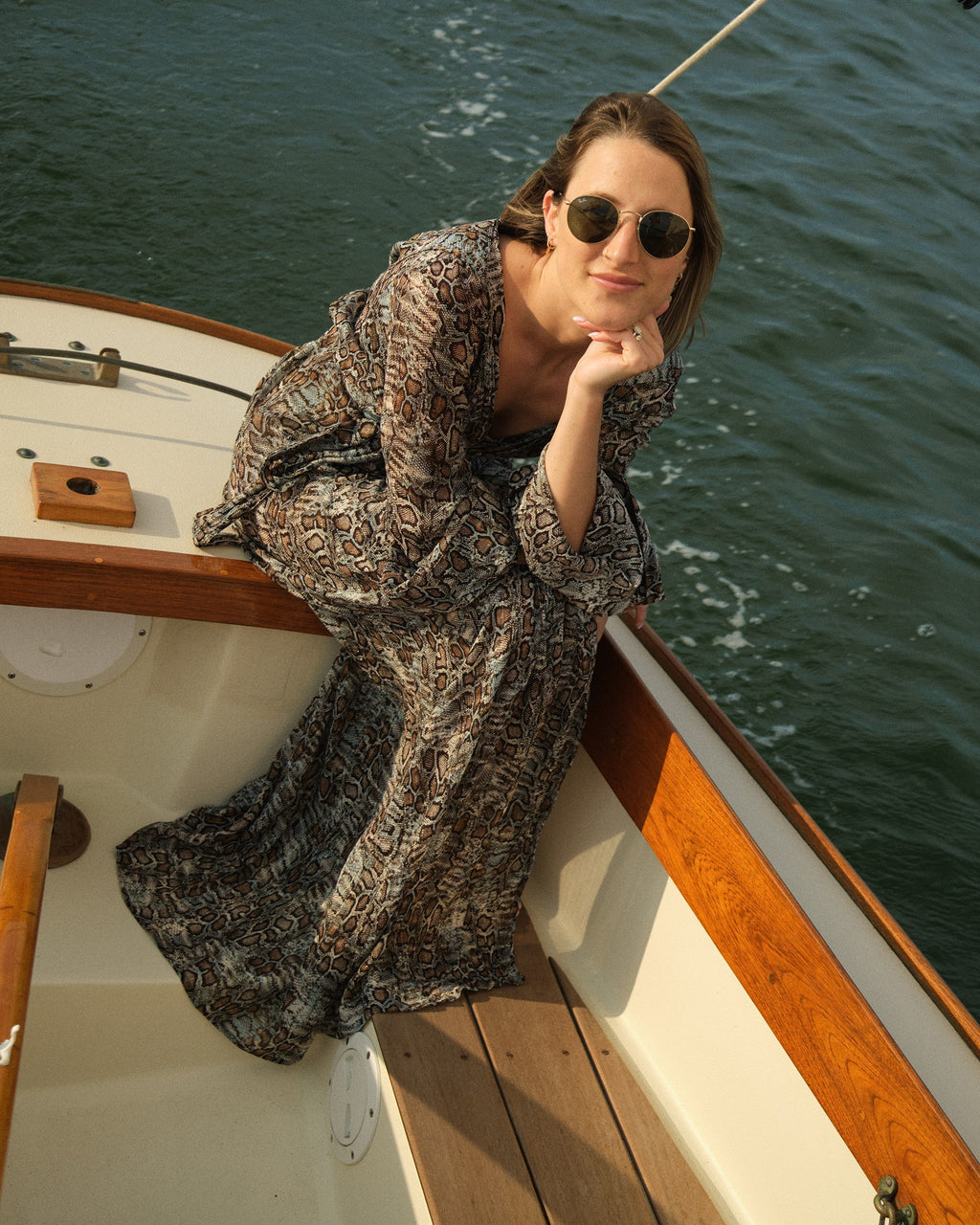 The Bondi Hooded Printed Silk-Blend Kimono