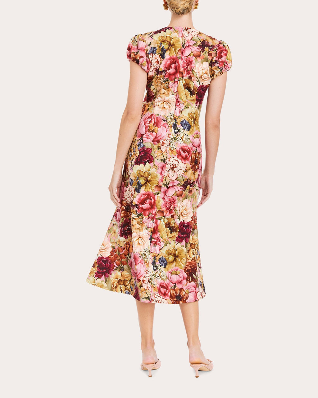 Perla Floral Crepe Midi Dress
