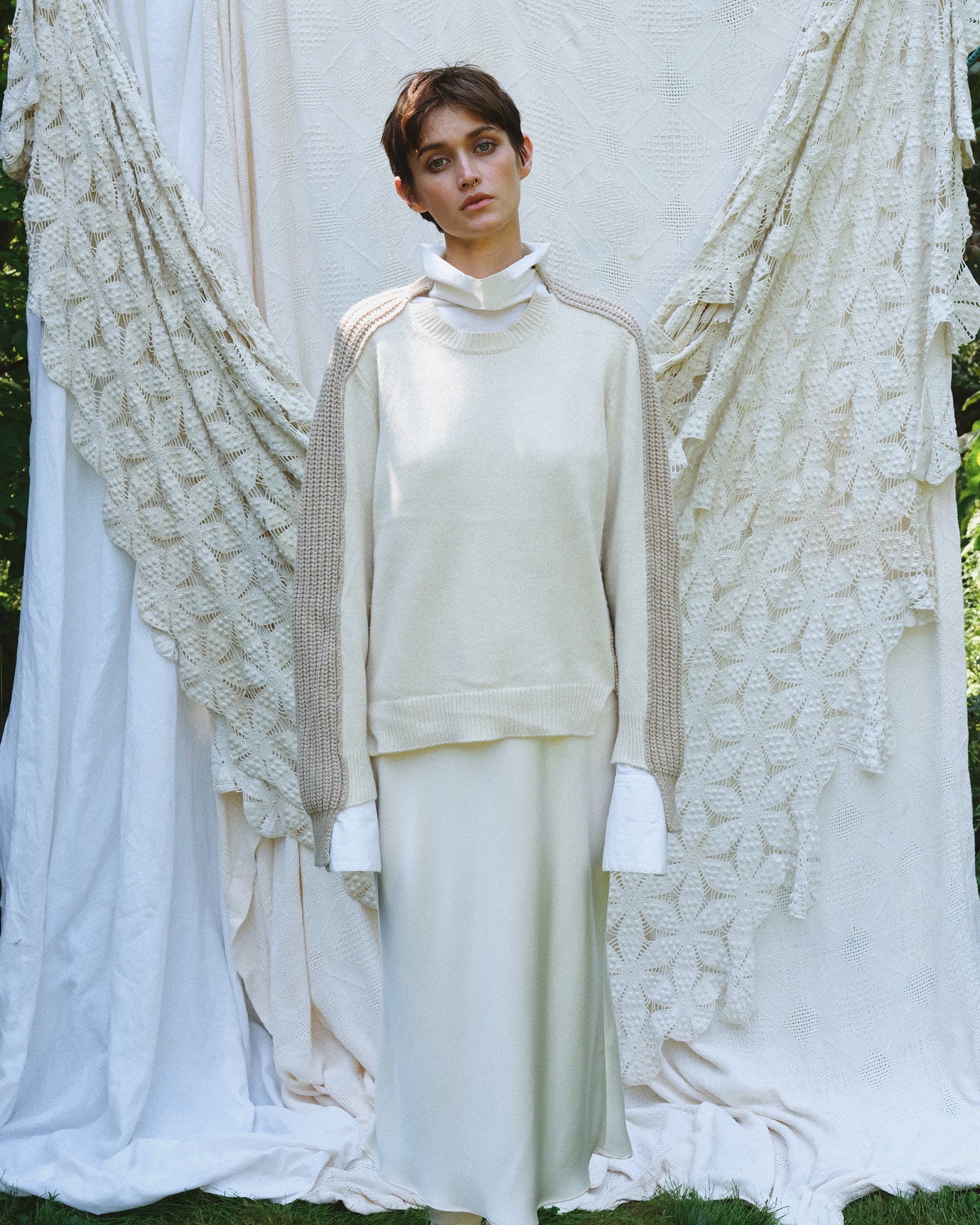 Max Paneled Wool-Cashmere Blend Sweater