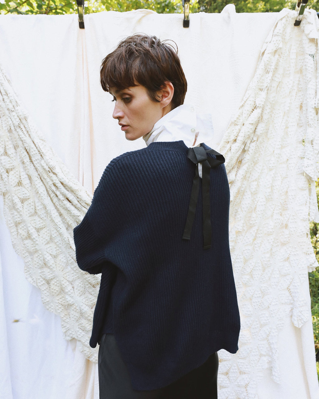 Brina Bow-Detail Cotton-Cashmere Blend Sweater
