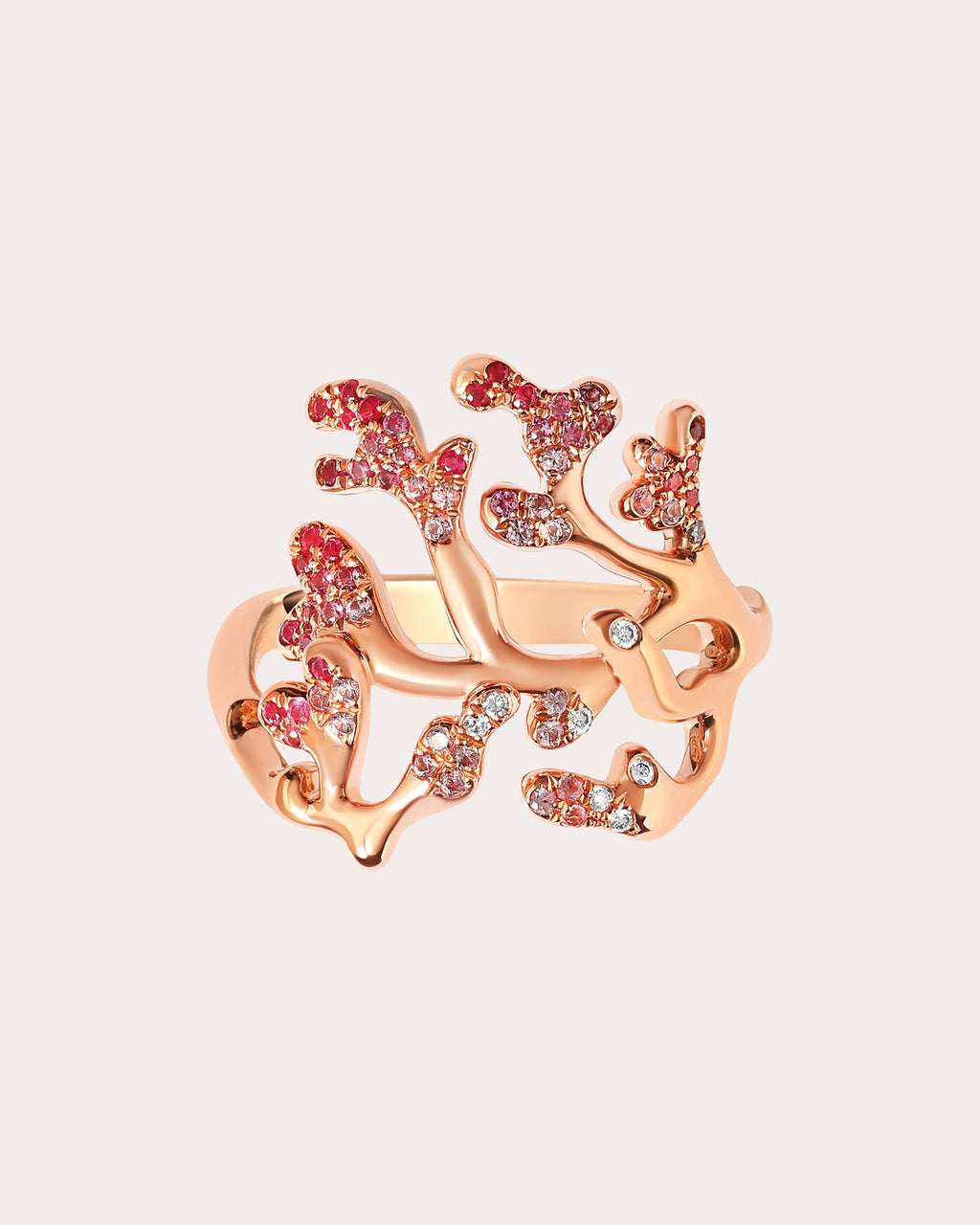 Arcadia Atoll 18K Gold Pink Sapphire and Diamond Ring