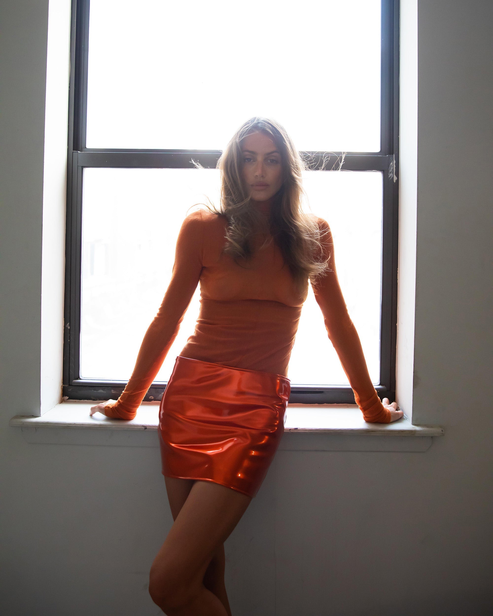 Patent-Vinyl Mini Skirt