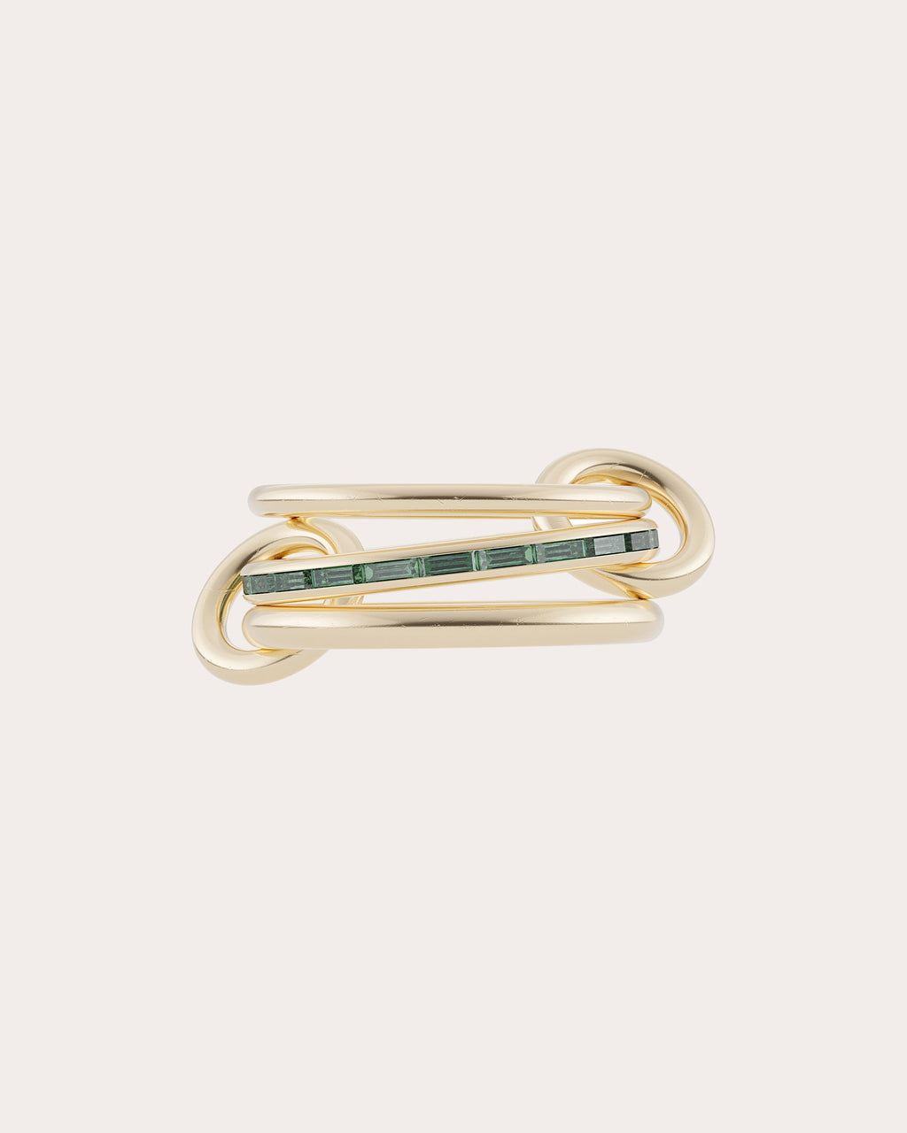 Pyrus 18K Gold Emerald Linked Rings