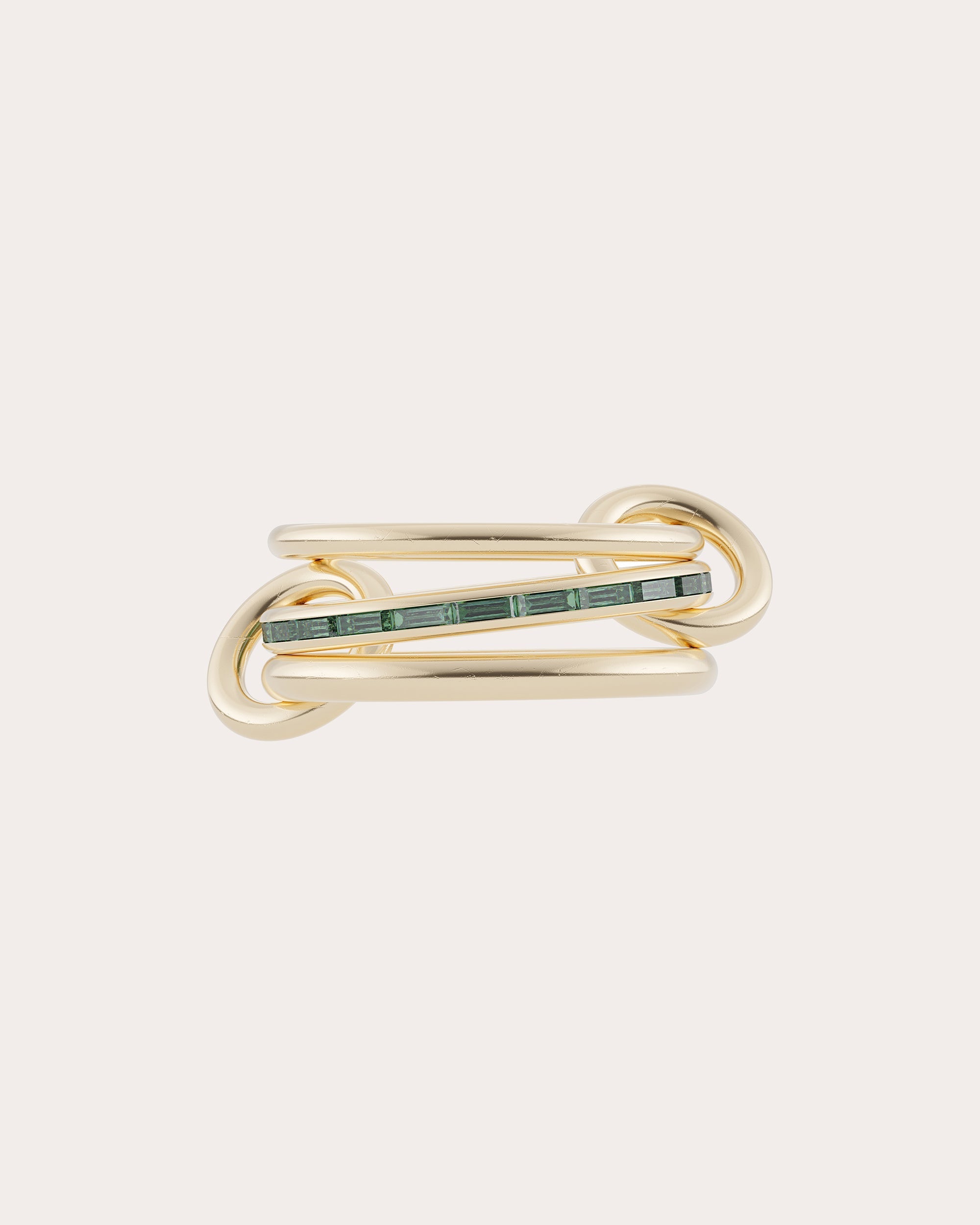 Pyrus 18K Gold Emerald Linked Rings