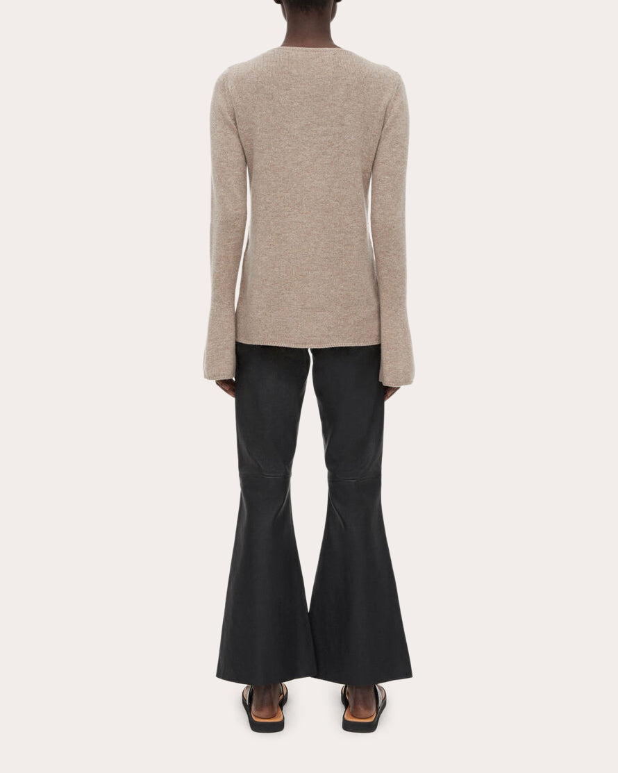 Evyline Cropped Leather Trousers
