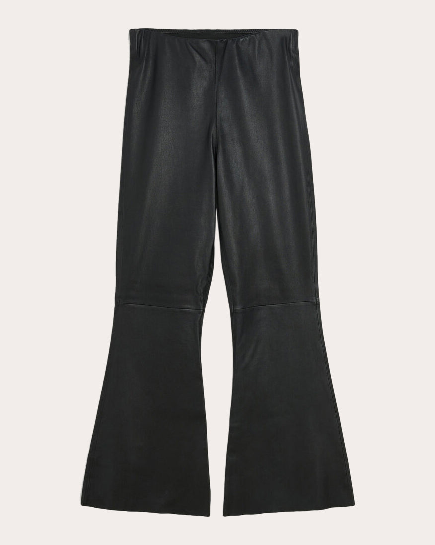Evyline Cropped Leather Trousers