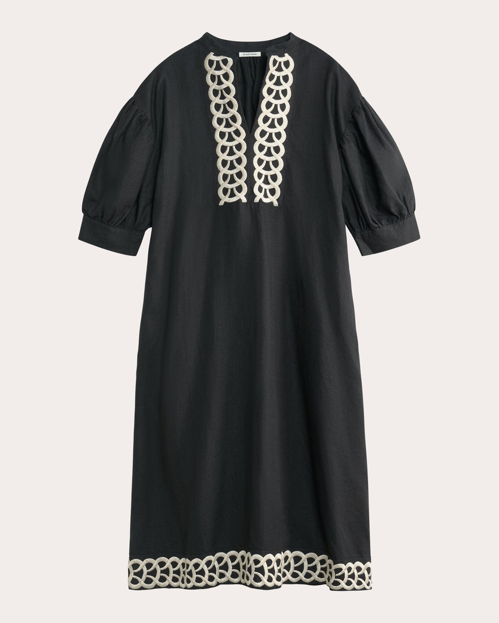Lydea Embroidered-Linen Midi Dress