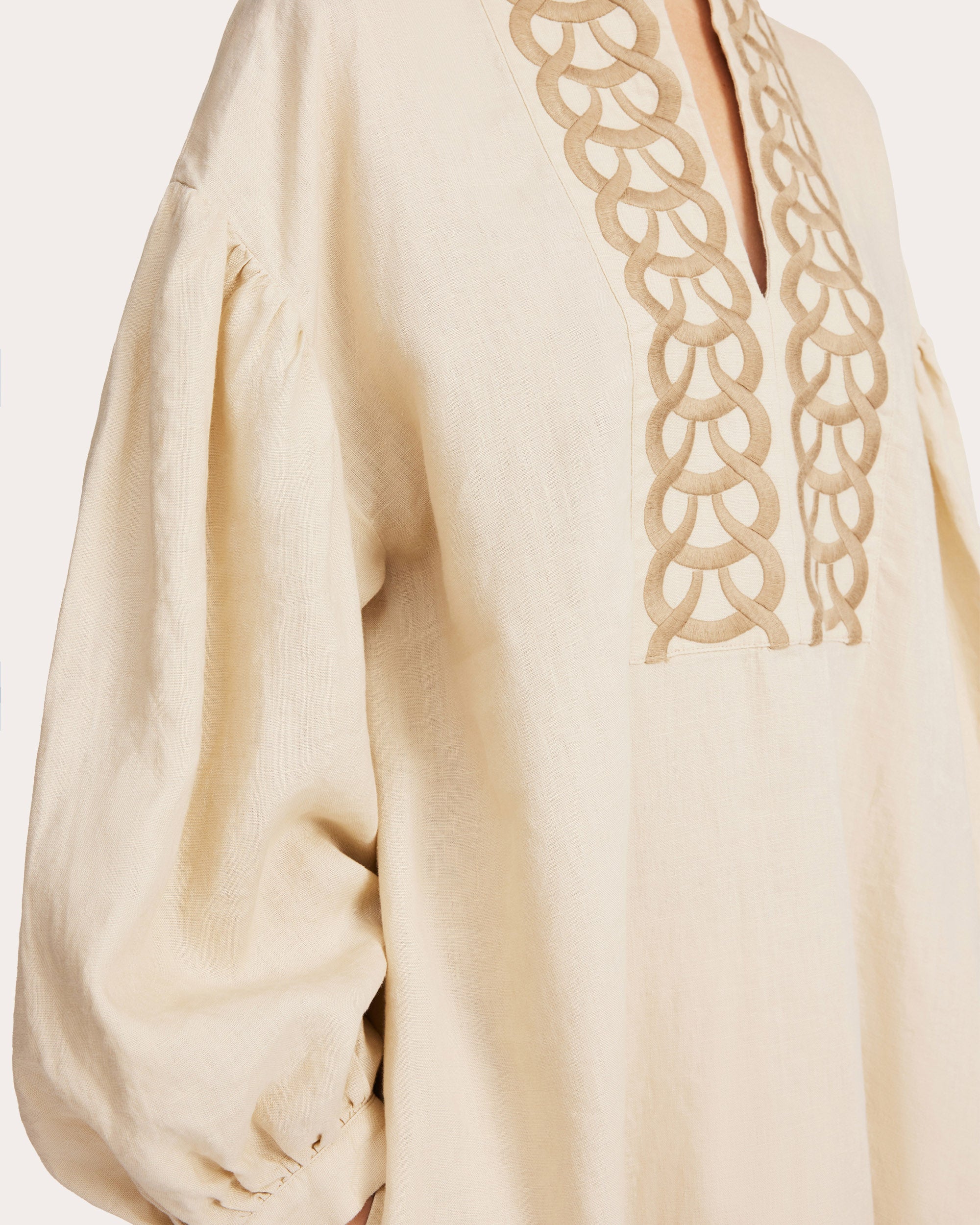 Limonna Embroidered Linen Mini Dress
