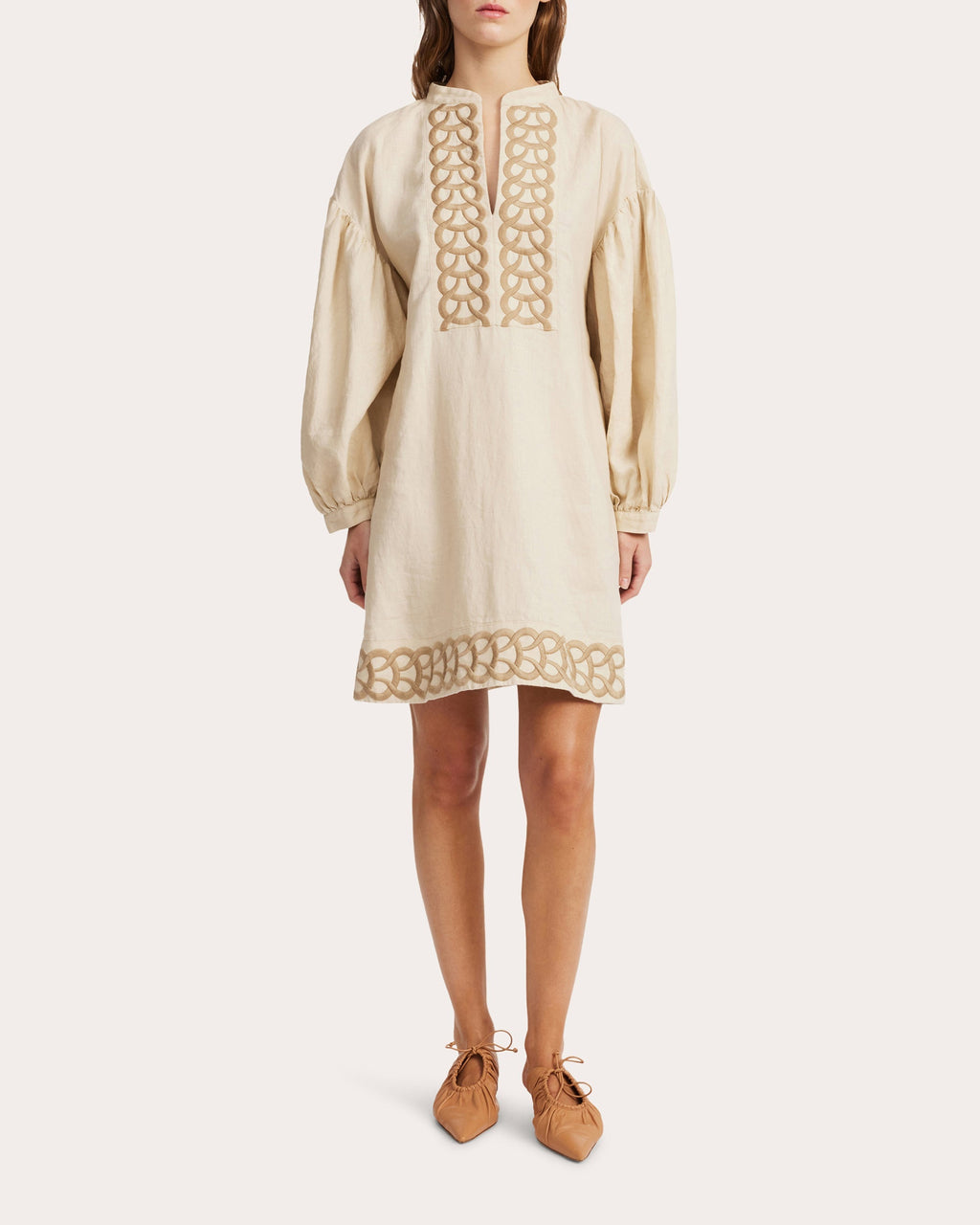 Limonna Embroidered Linen Mini Dress