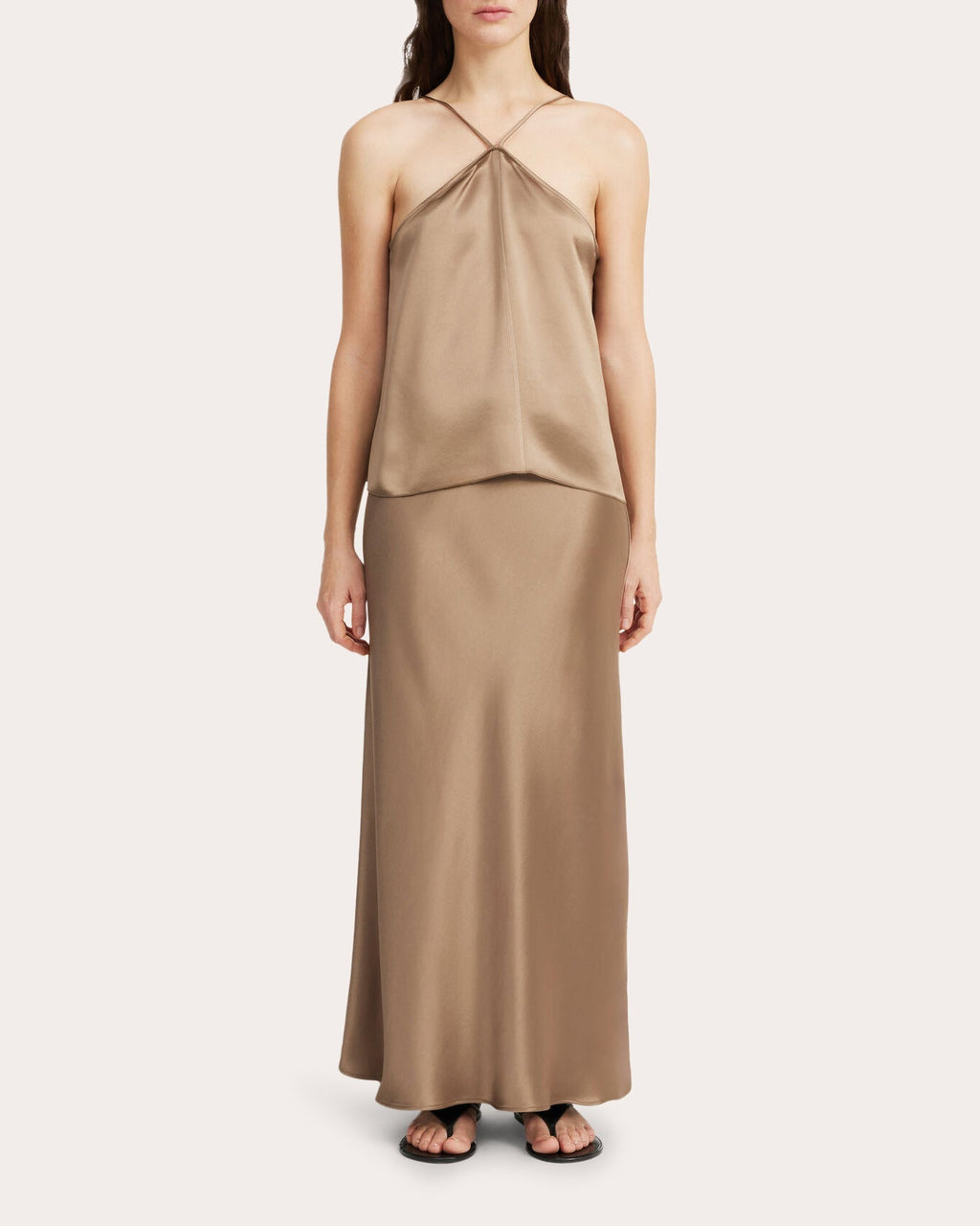 Boshan Satin Midi Skirt