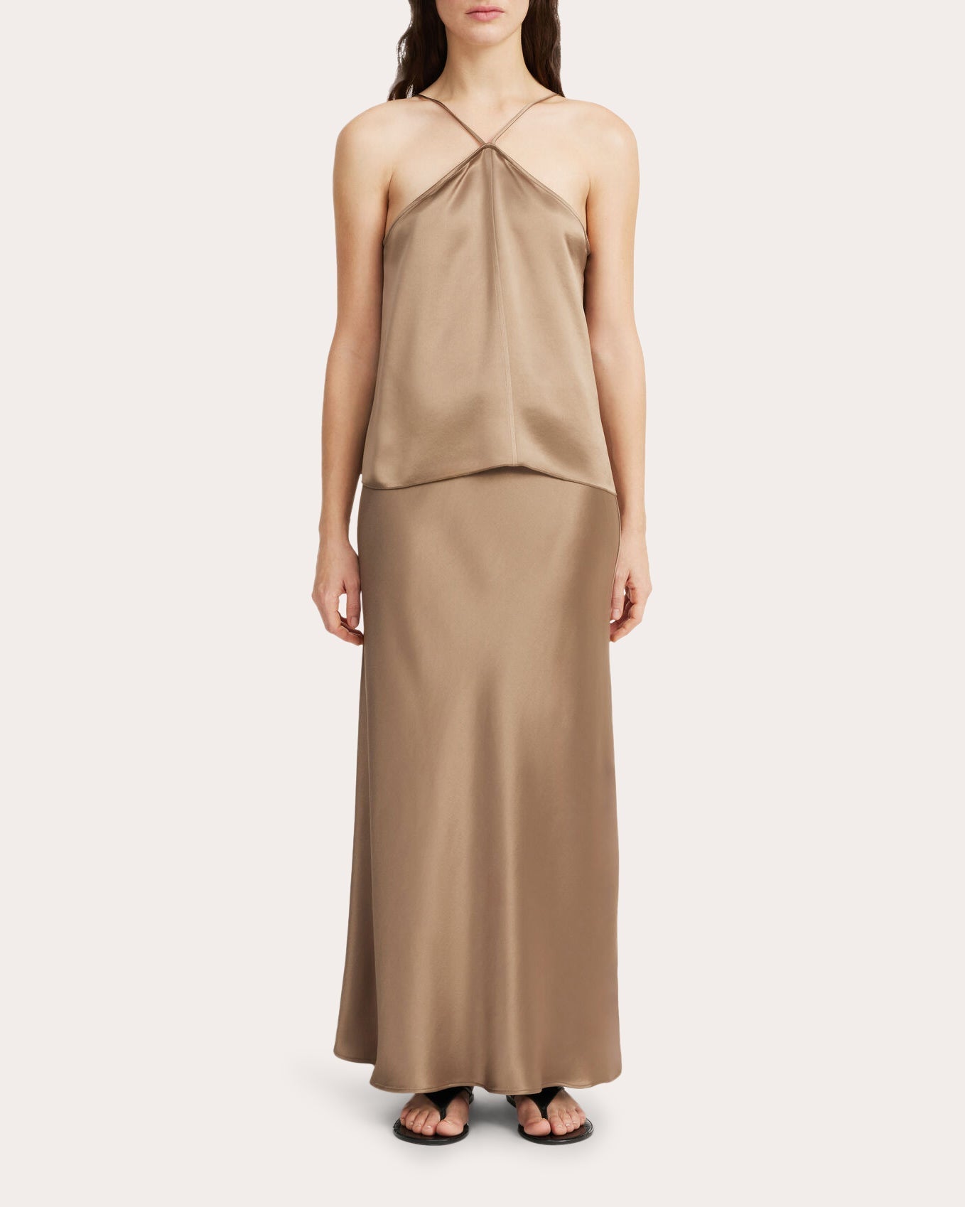 Boshan Satin Midi Skirt