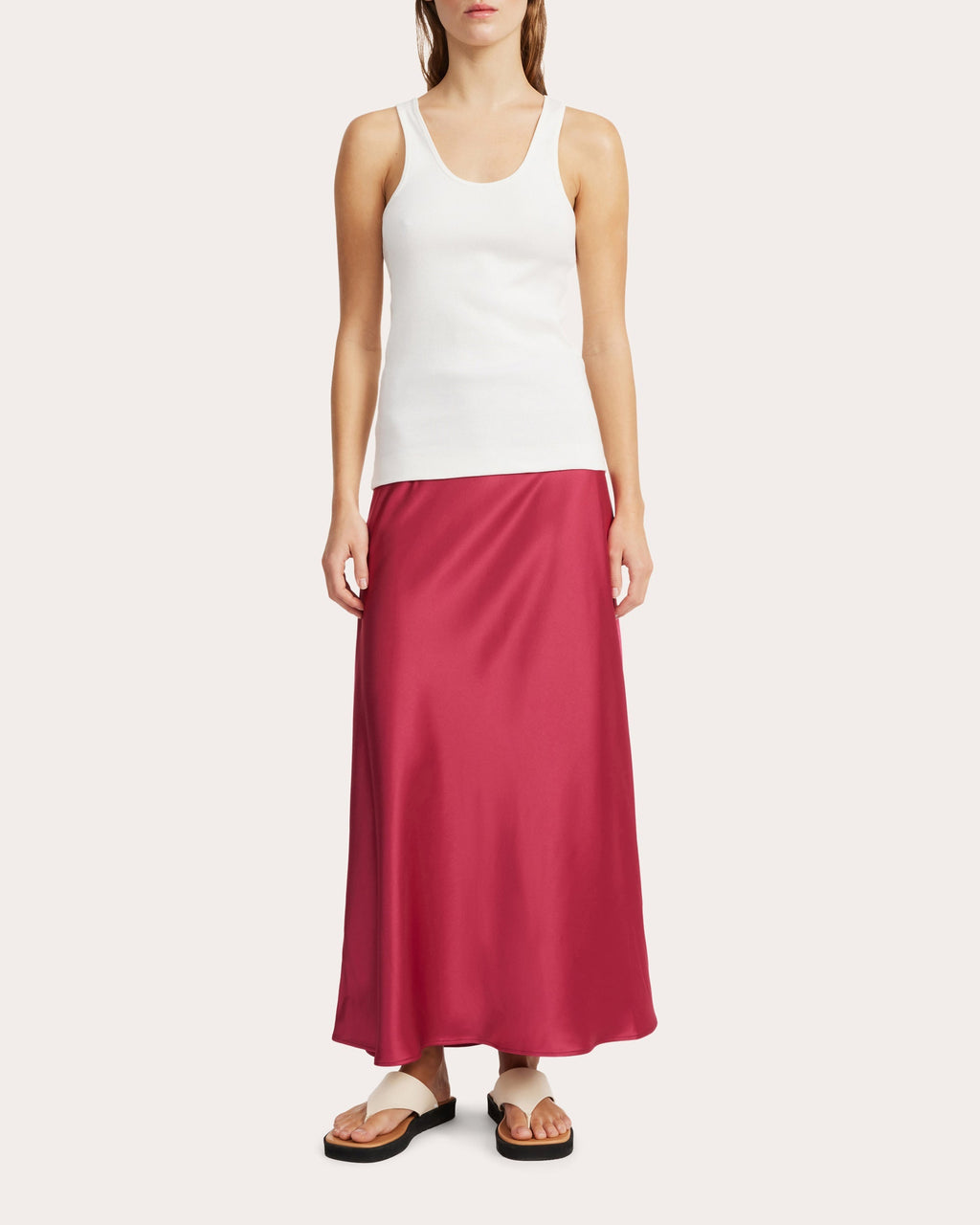 Boshan Satin Midi Skirt
