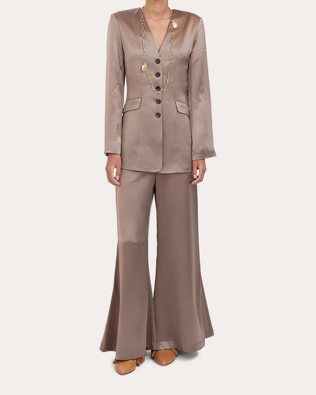 Rinnah Tailored Satin Blazer