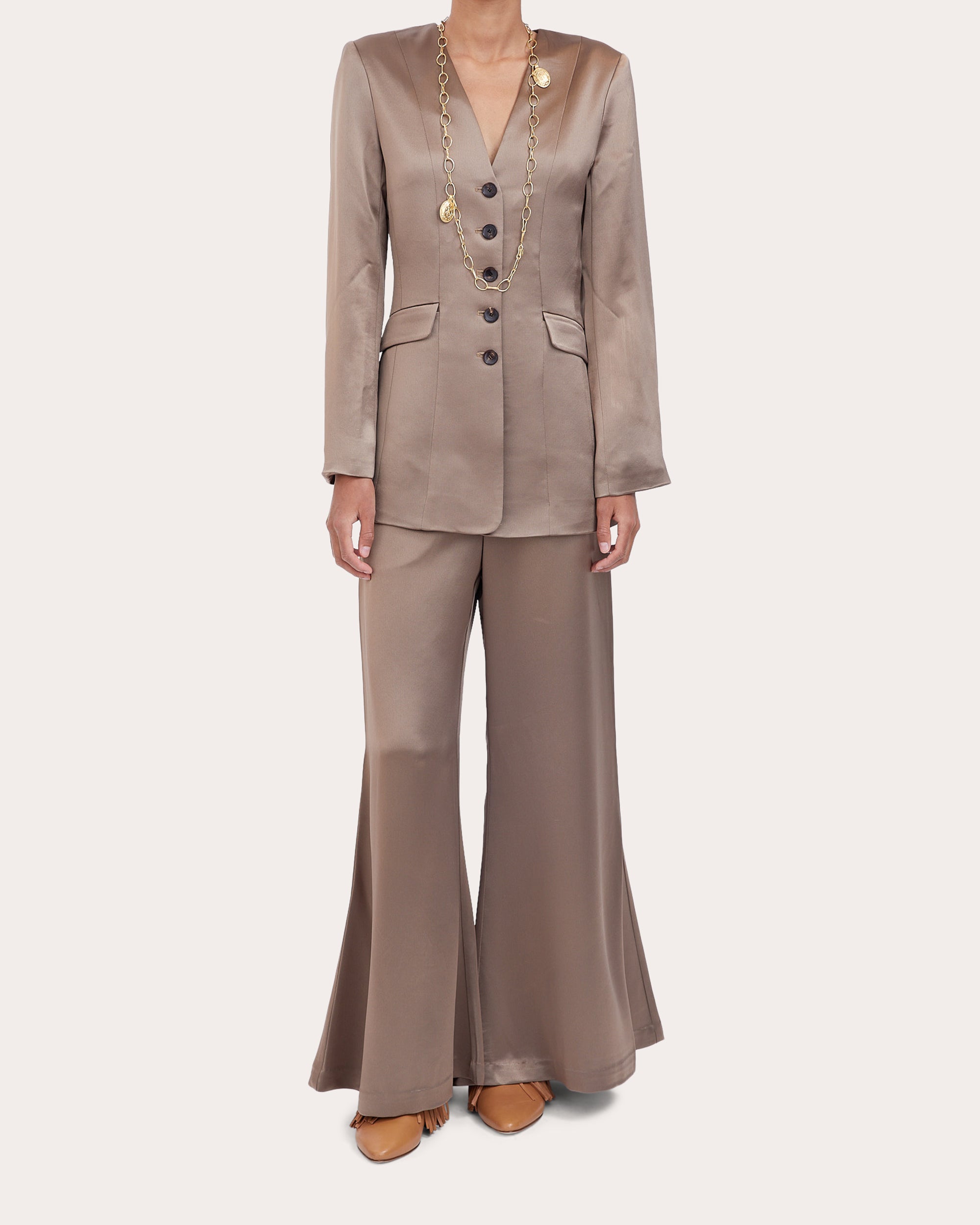 Rinnah Tailored Satin Blazer