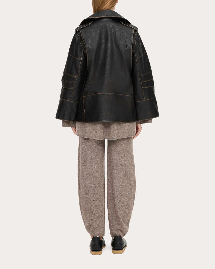 Beatrisse Leather Biker Jacket