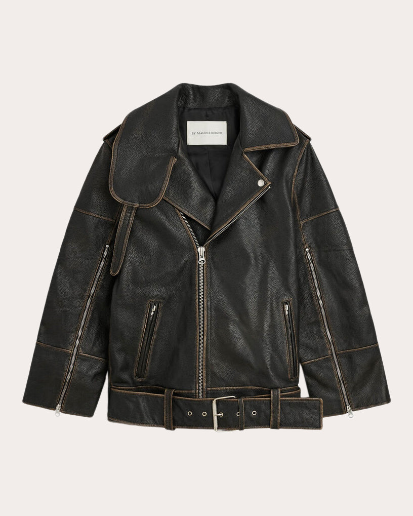 Beatrisse Leather Biker Jacket