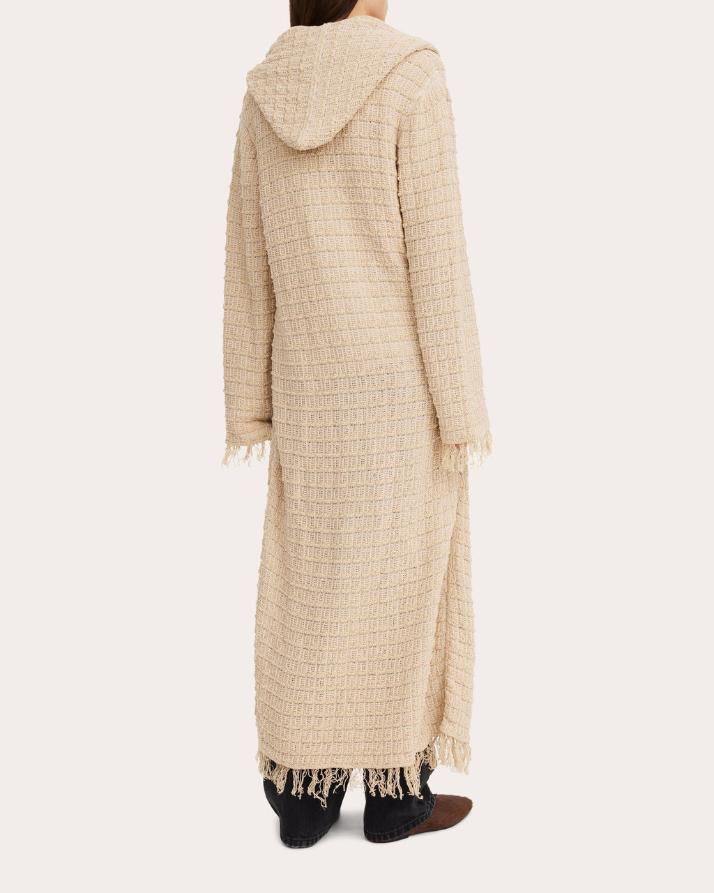 Tallula Fringed Crochet-Knit Hooded Jacket