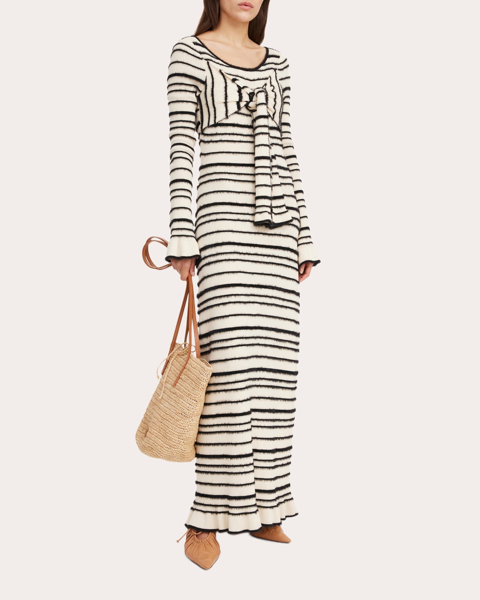Damira Knotted Stretch-Cotton Maxi Dress
