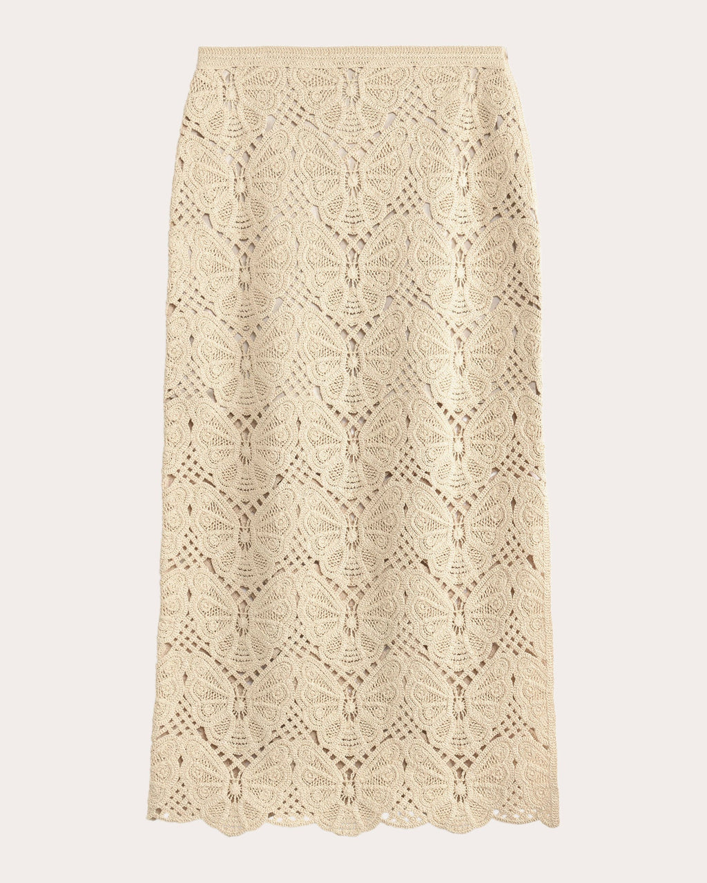 Cantala Cotton-Crochet Midi Skirt