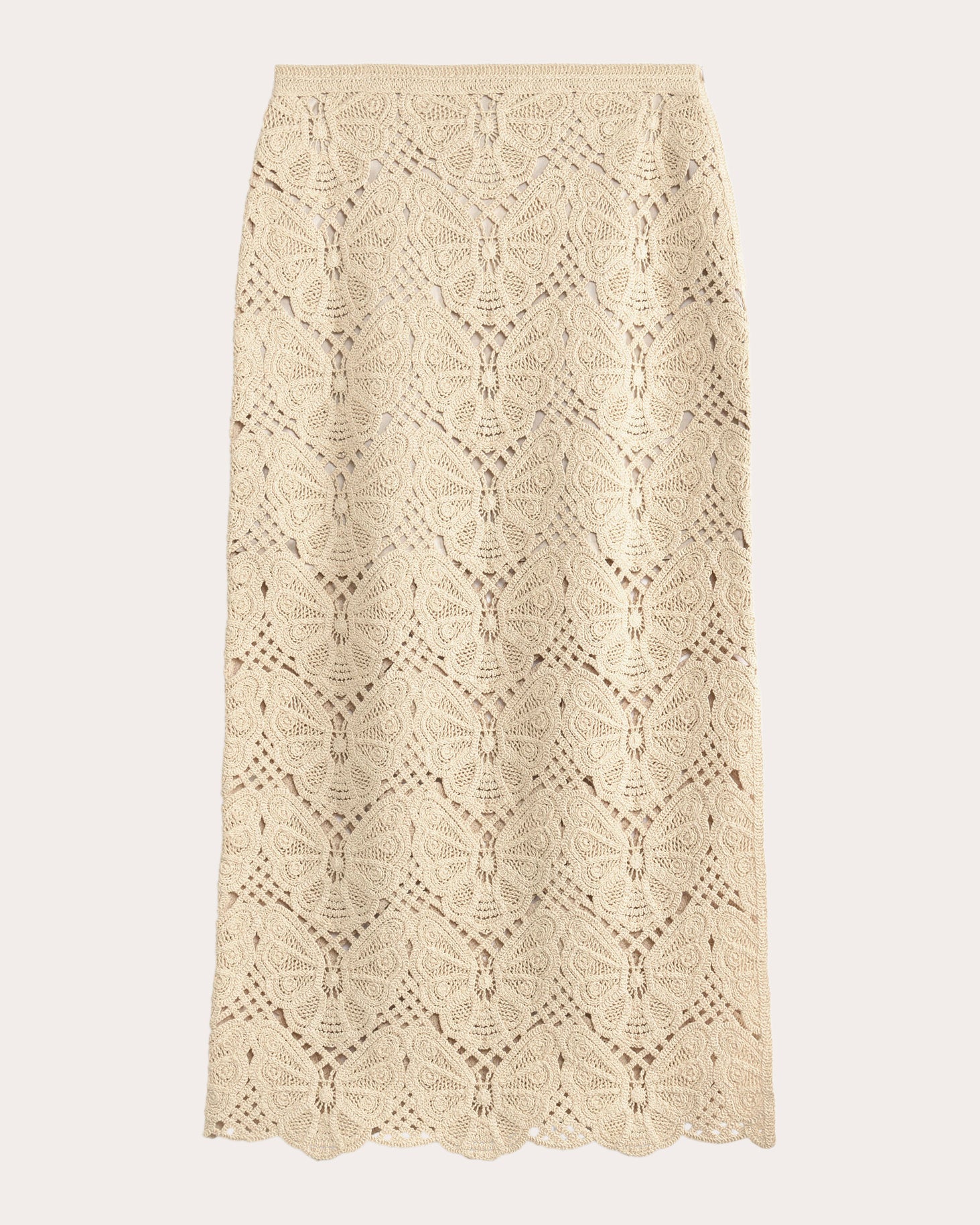 Cantala Cotton-Crochet Midi Skirt