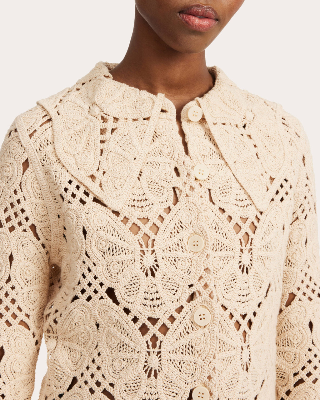 Gwenevere Cotton-Crochet Shirt
