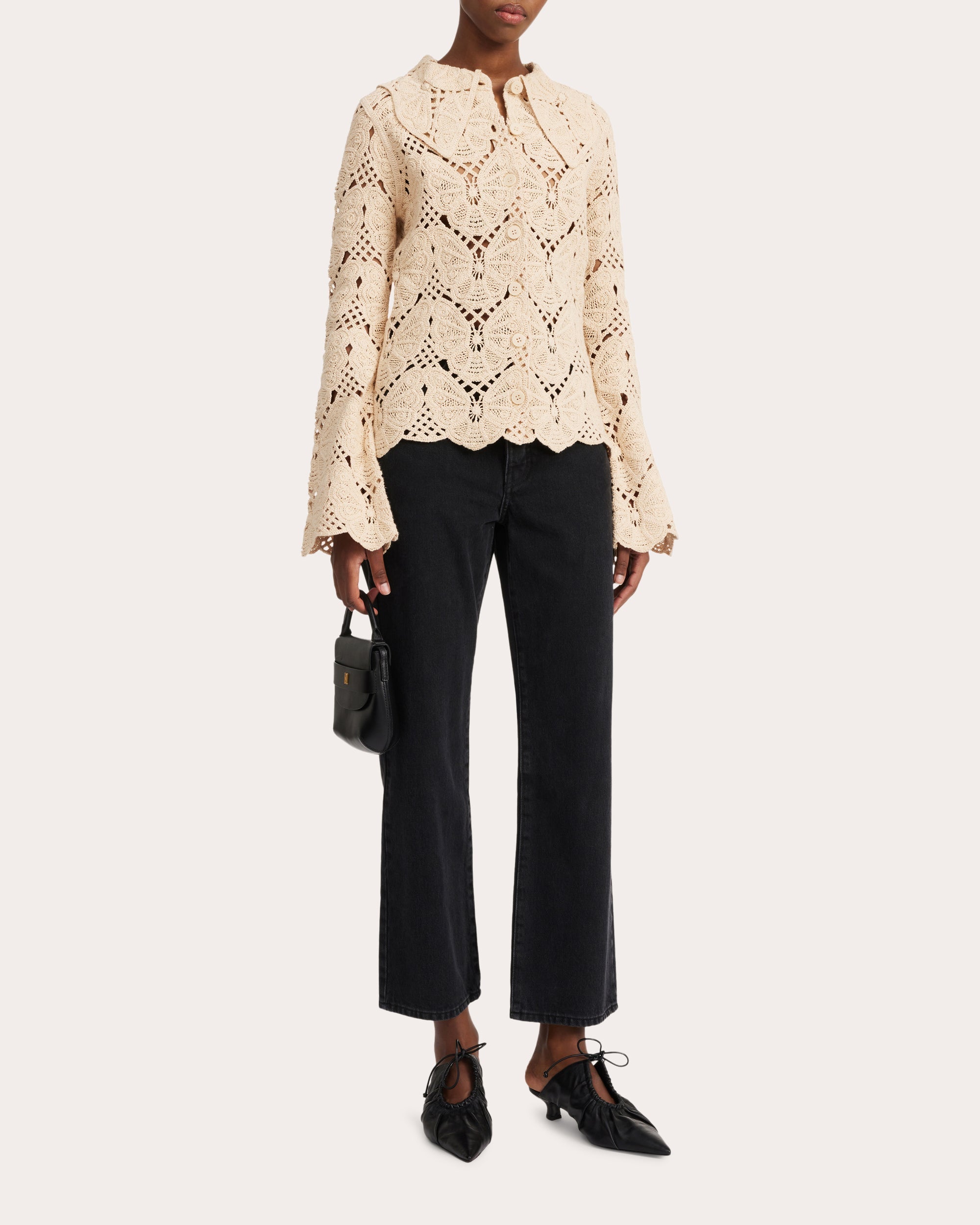 Gwenevere Cotton-Crochet Shirt