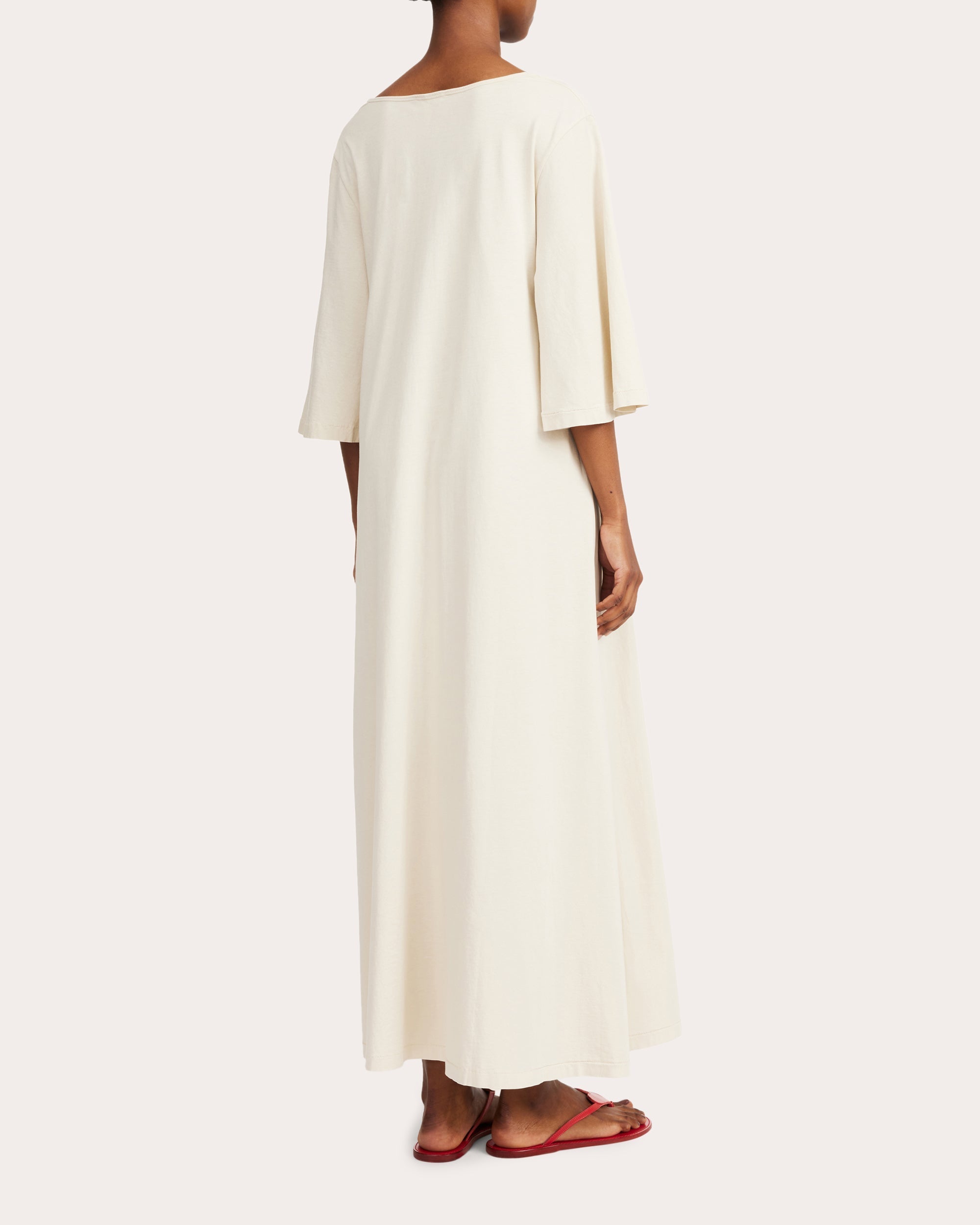 Yalia Draped Cotton Maxi Dress