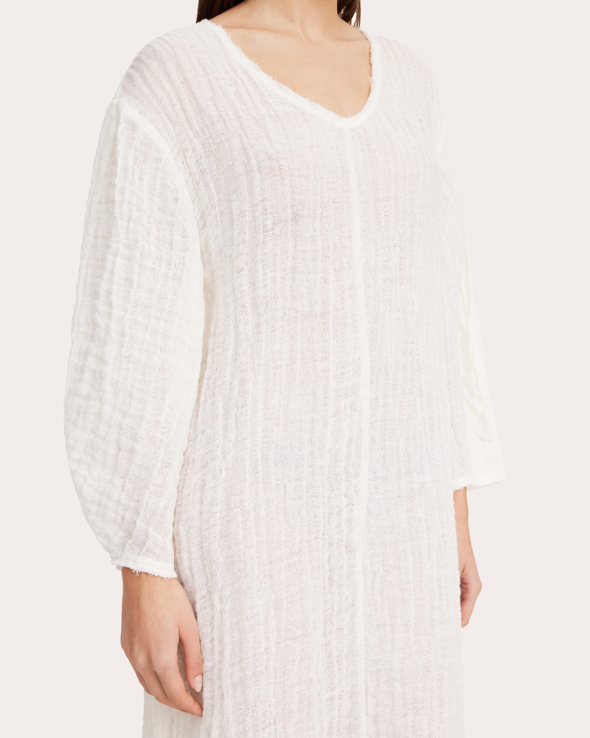 Miolla Textured Linen Maxi Dress