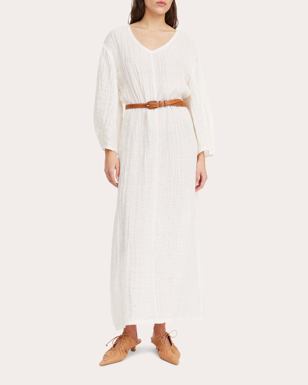 Miolla Textured Linen Maxi Dress