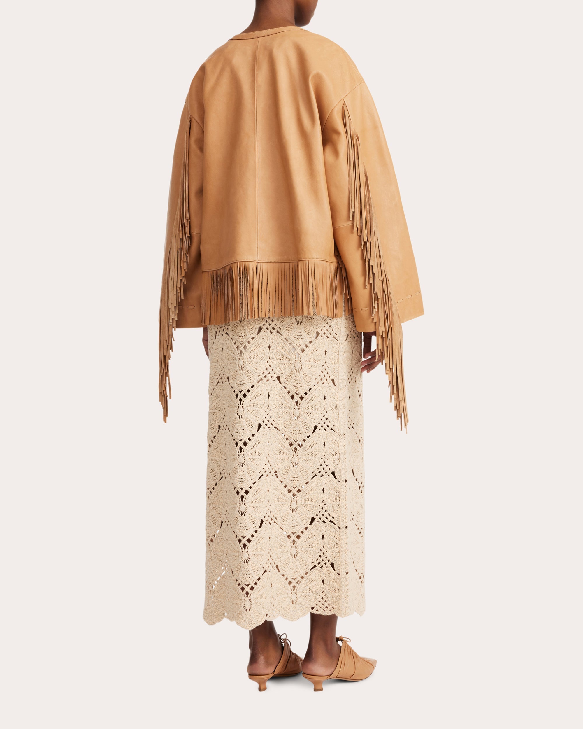Zoena Fringed Leather Jacket