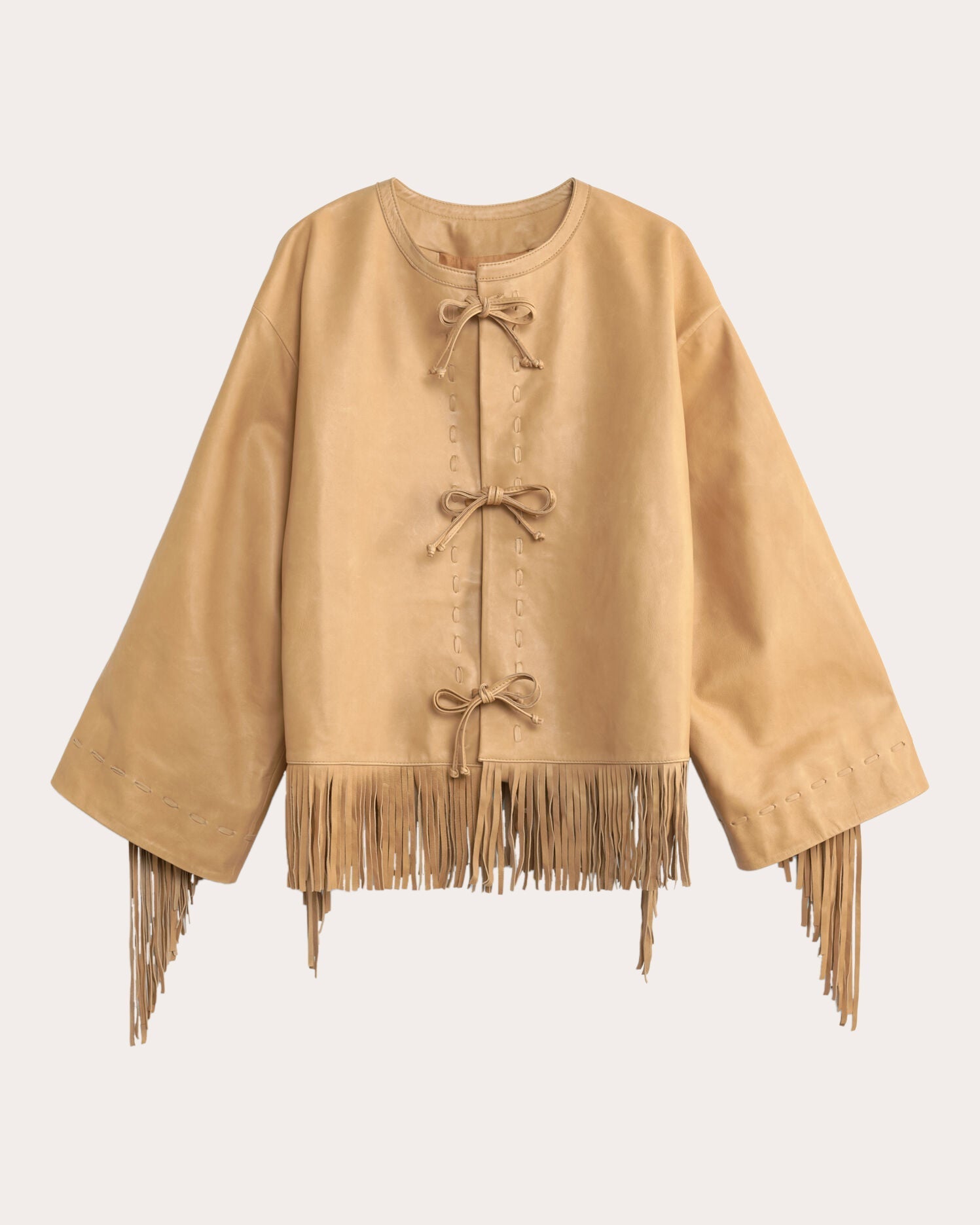 Zoena Fringed Leather Jacket