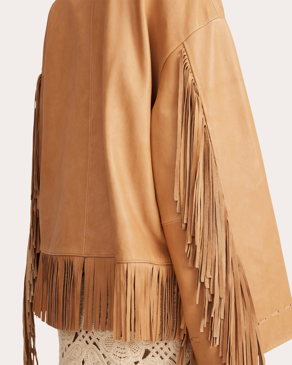 Zoena Fringed Leather Jacket