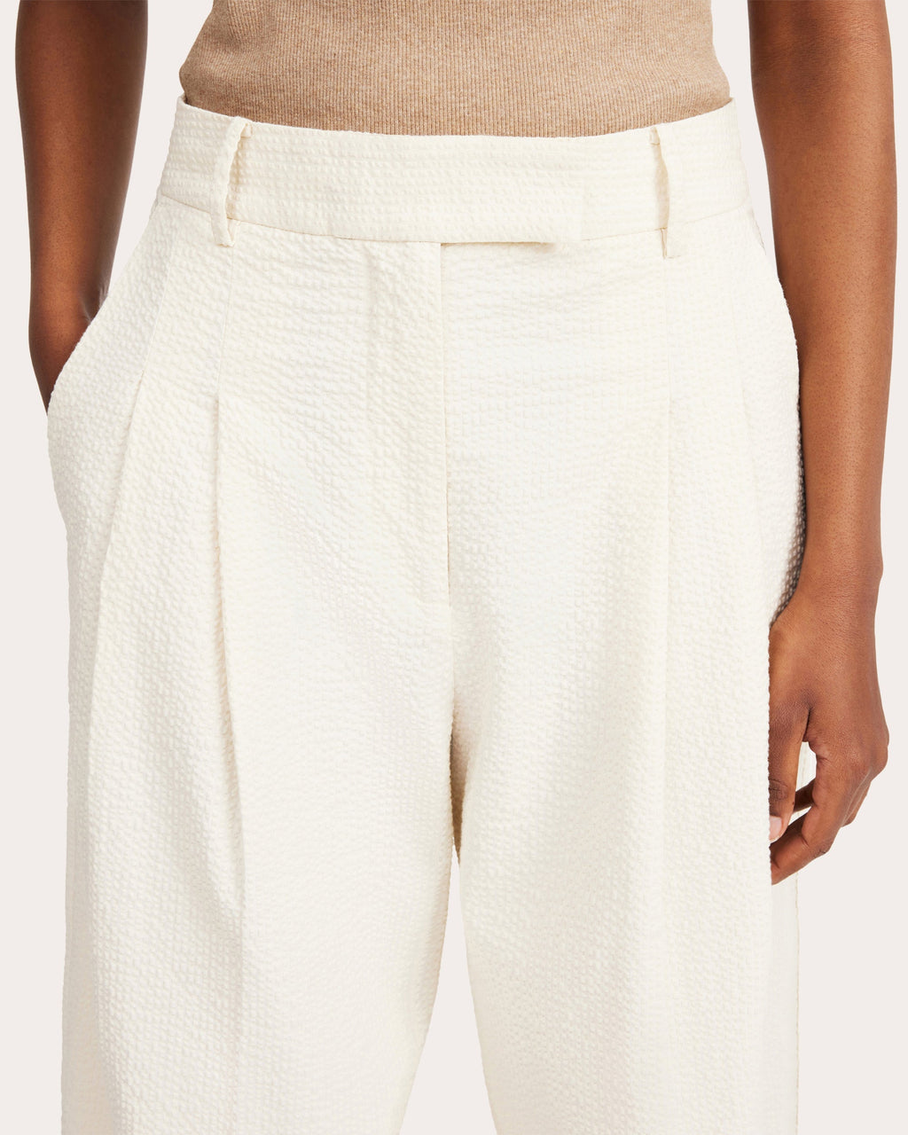 Cymbaria Textured Stretch-Cotton Pants