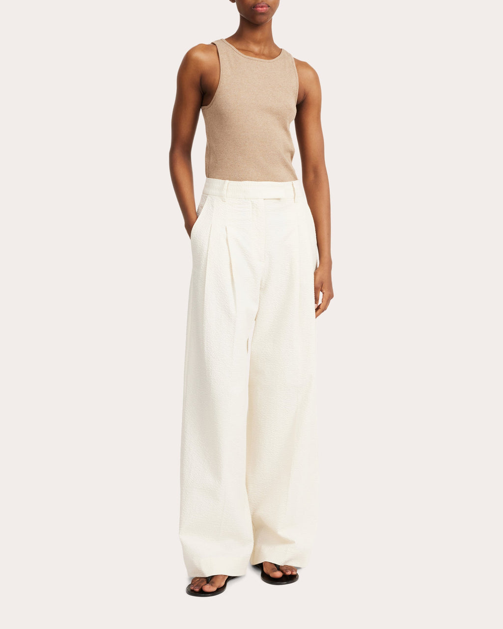 Cymbaria Textured Stretch-Cotton Pants