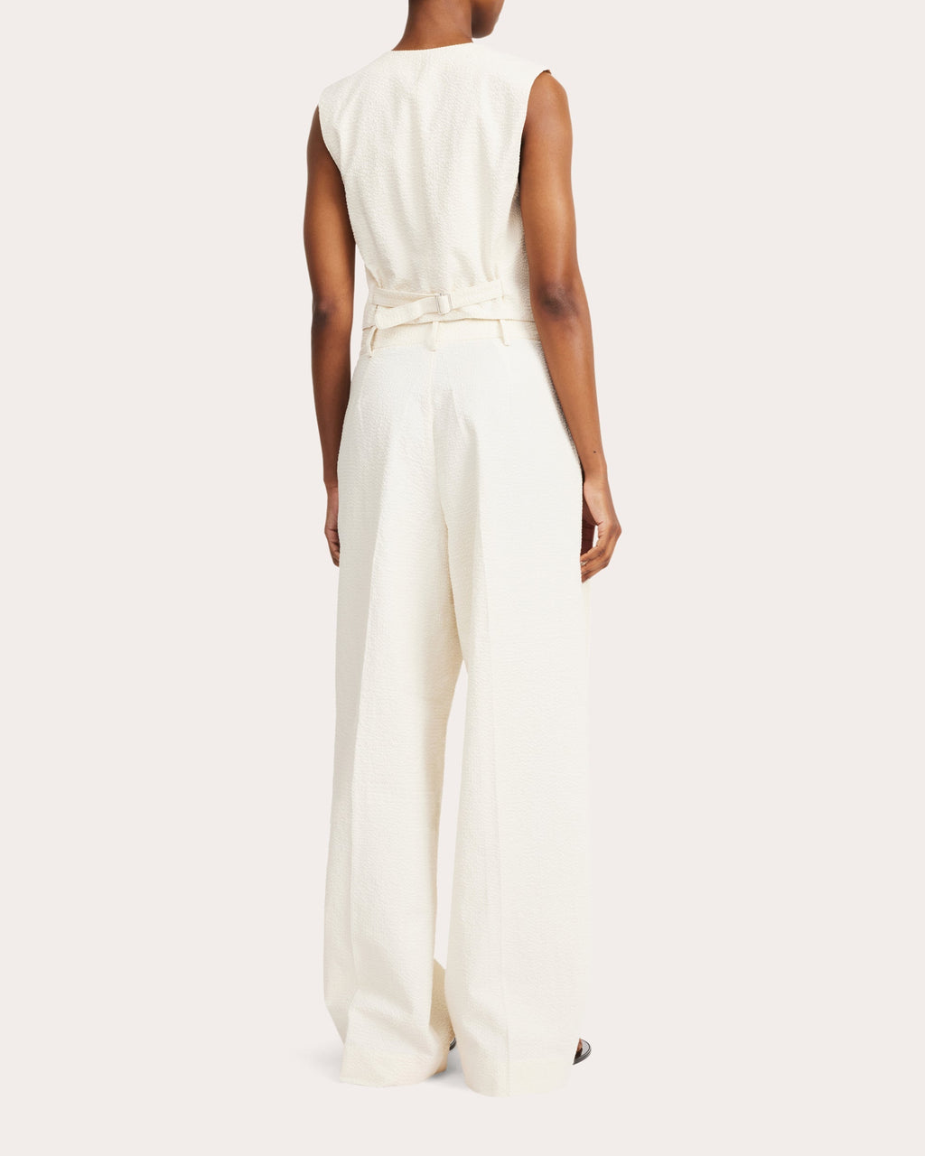 Blaire Textured Stretch-Cotton Vest